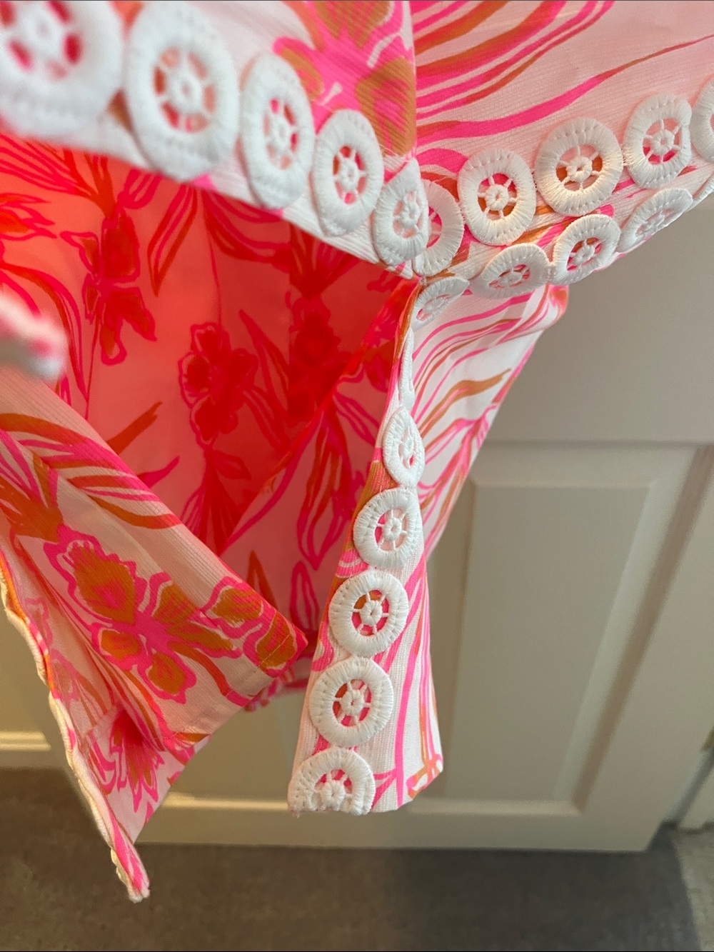 Lilly Pulitzer Pink & Orange Floral Sleeveless Shift Dress Romper - Picture 4 of 4